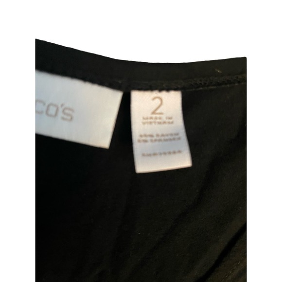 Chico’s Little Black Dress / Scoop Neck / Stretchy & Pleated / Size Large - Picture 9 of 9